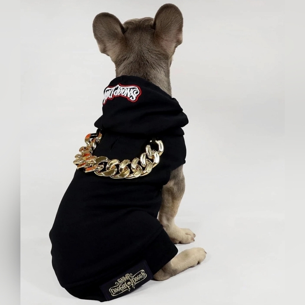 Snoop Doggie Dogs Deluxe Pet Hoodie with Gold Chain New